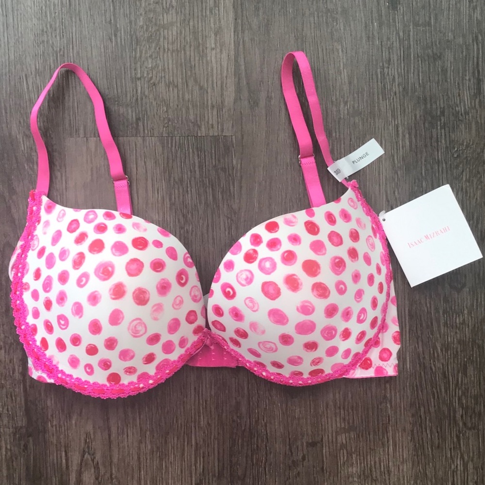 Isaac Mizrahi Pink Polka Dot Bra